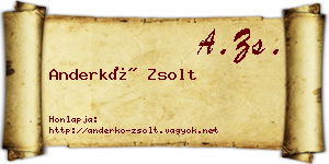 Anderkó Zsolt névjegykártya